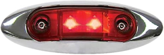 LED MARKER KIT MV W/CHROME BEZEL RED