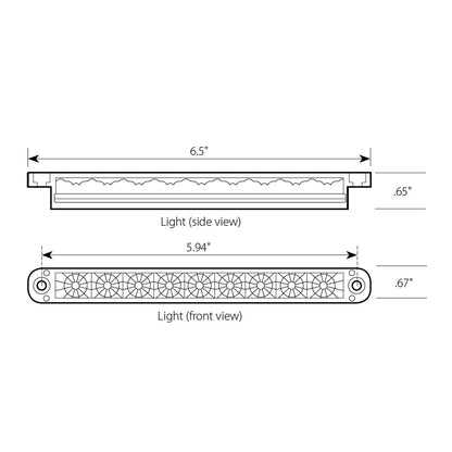 6 1/2´´ Led Light Bar Red