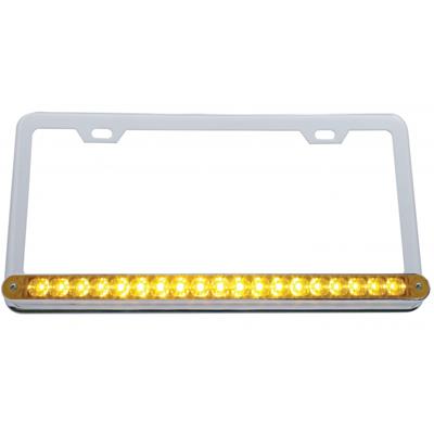 License Plate Frame with Amber Light Bar